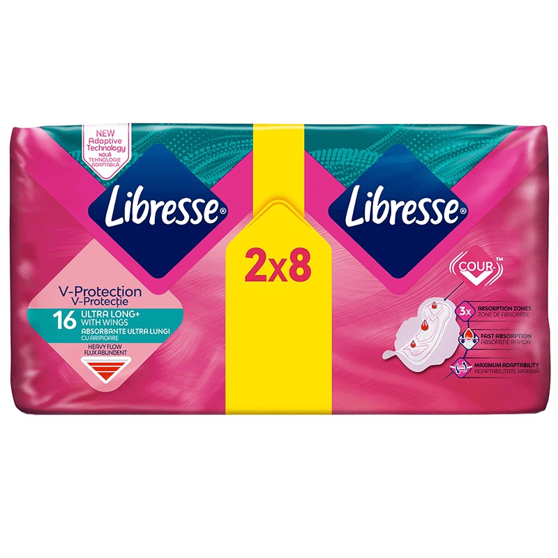 Sanitary Pads Libresse Ultra Thin Long Duo 16 pcs for 5.49 lv. with