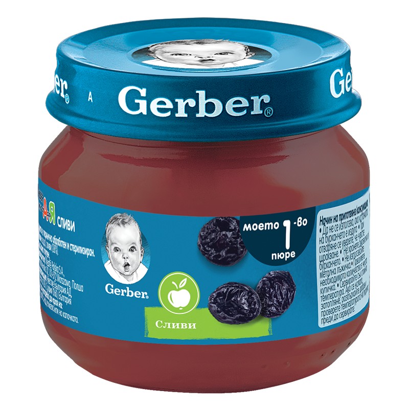 Nestle Gerber mashed Plums at a price of 2.09 lv. online eBag.bg