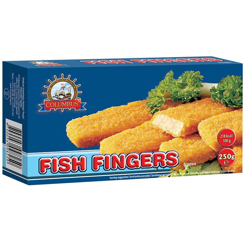 Fish Fingers Columbus Breaded Frozen 250 g for 2.49 lv. with delivery