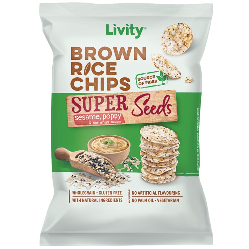 Rice Chips Livity Sesame, Poppy and Humus - eBag.bg