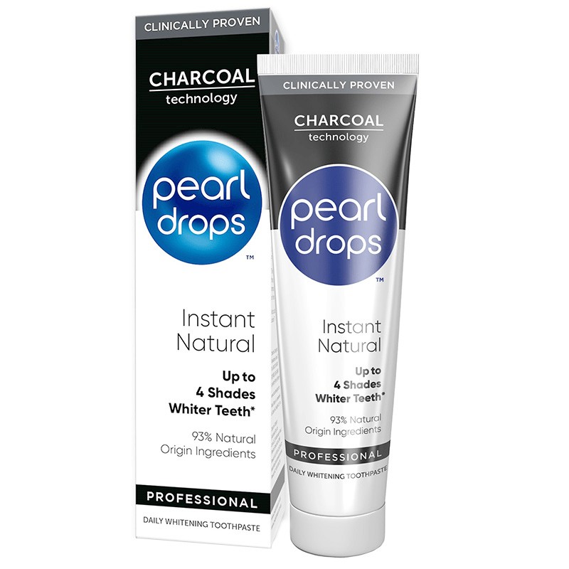 Tooth Paste Pearl Drops Instant Natural White White with Charcoal eBag.bg