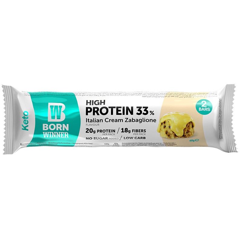 Keto Protein Bar Born Winner with Italian Cream Крем Sugar Free eBag.bg