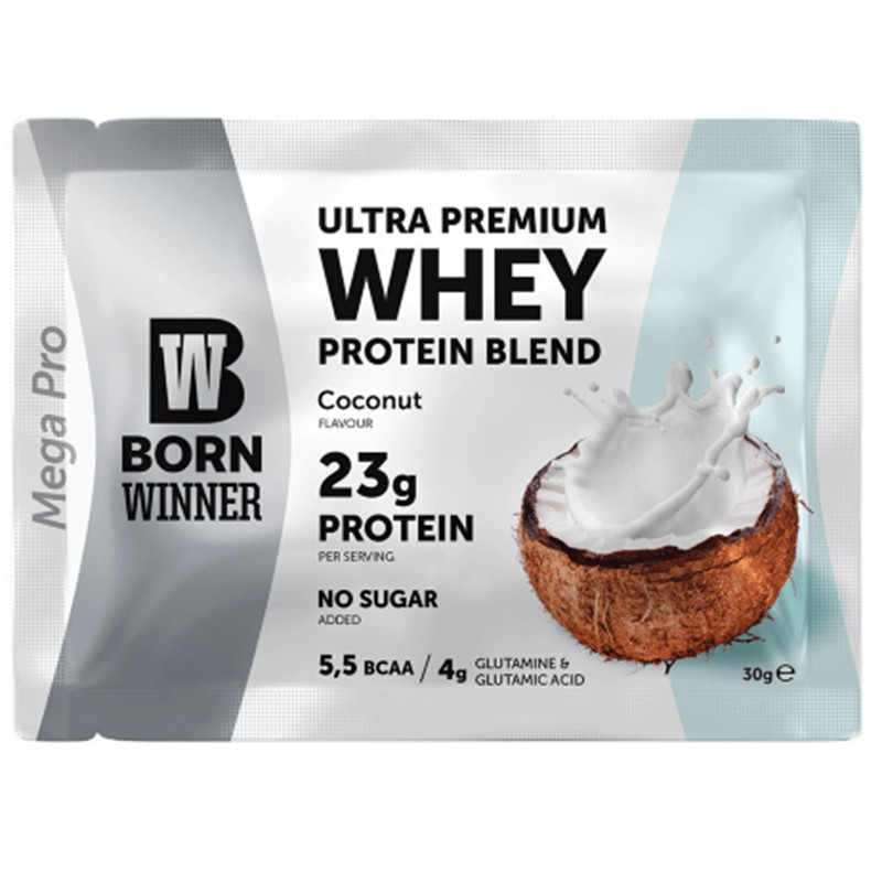 Whey Protein Powder Born Winner Coconut Ice Cream Sugar Free eBag.bg