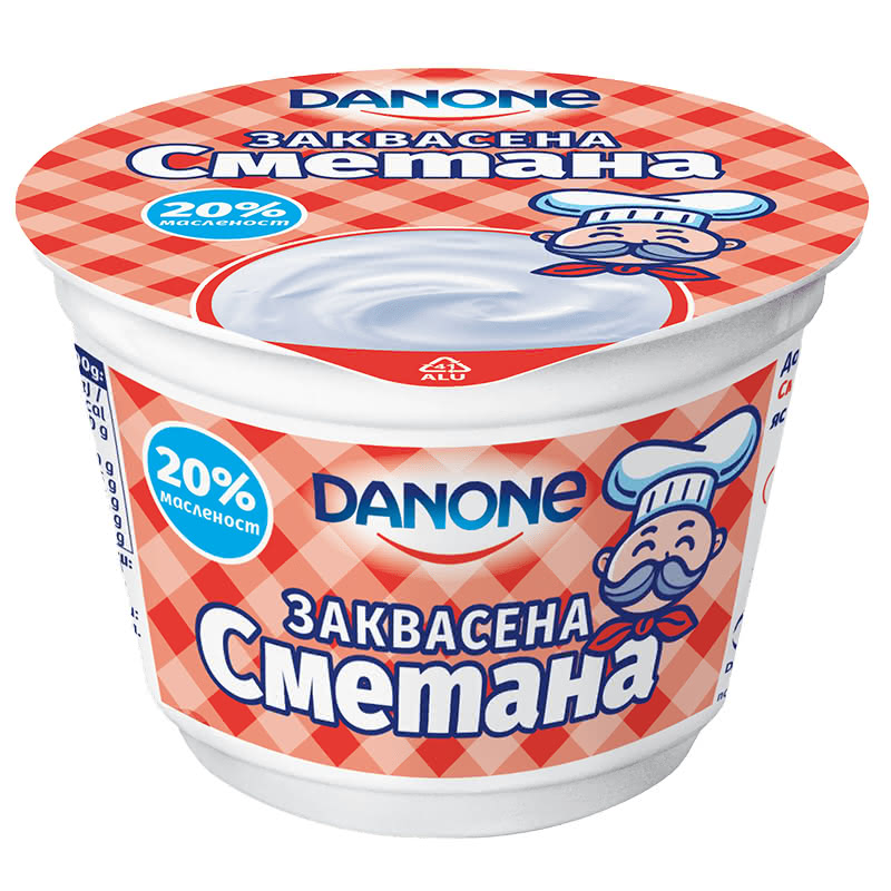 Sour Cream Danone 20% at a price of 2.95 lv. online - eBag.bg
