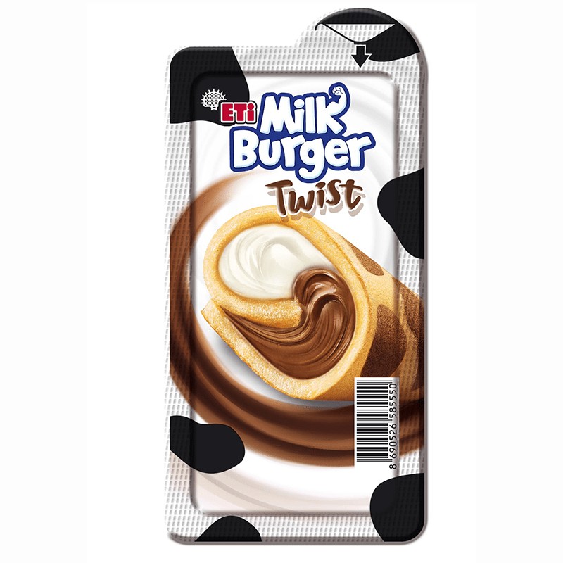 Roll Eti Milk Burger Honey Cocoa with Milk and Cocoa Cream Filling