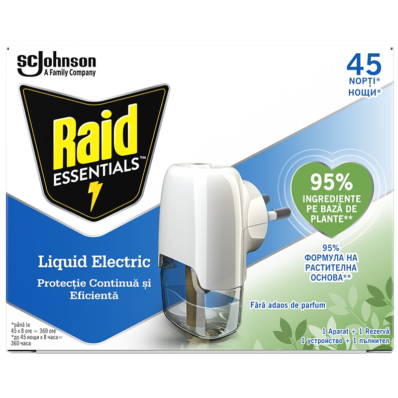 Electric Mosquito Vaporizer + Refill Raid Essentials - eBag.bg