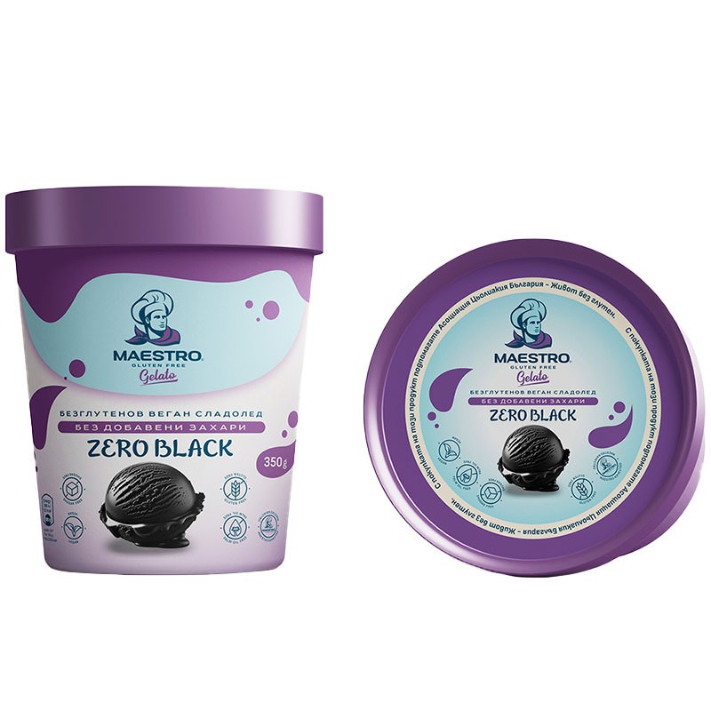 Ice Cream Maestro Zero Black Vegan No Sugar Gluten Free - eBag.bg