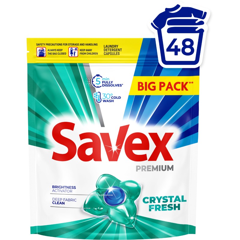 Laundry Capsules Savex Premium Caps Crystal Fresh - eBag.bg
