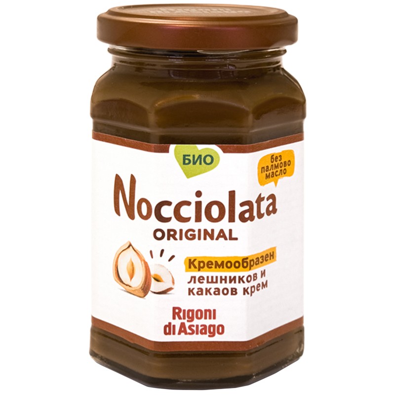 Био Какаов Крем Rigoni di Asiago Nocciolata с Лешници 18.5%