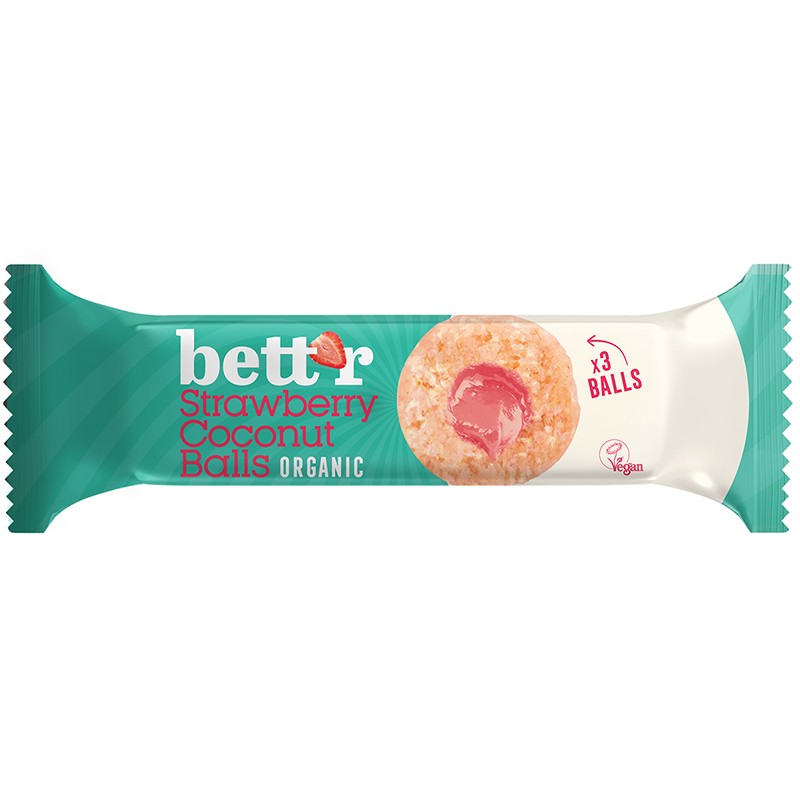 Био Хапки Bettr с Пълнеж Ягода и Кокос Веган без  Добавена Захар и Глутен