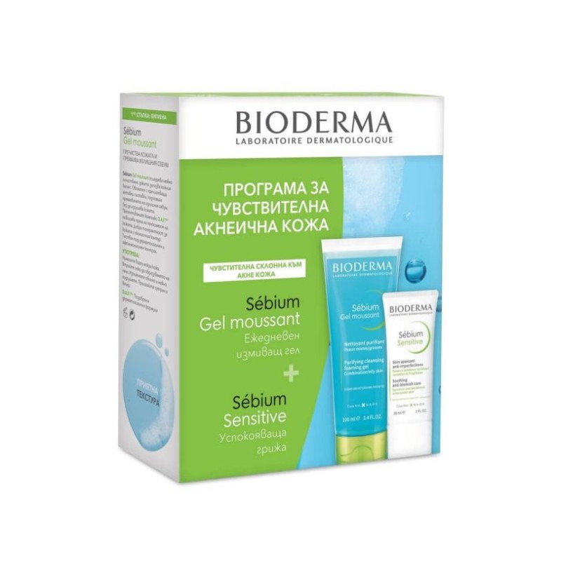 Bioderma Sebium Крем За Чувствителна Кожа 30 Мл + Sebium Измиващ Гел За Комбинирана Кожа 100мл