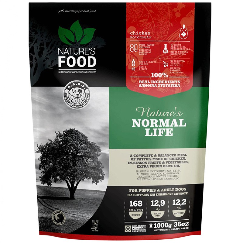 БАРФ Храна за Кучета Nature's Food Normal Life Хапки с Пилешко