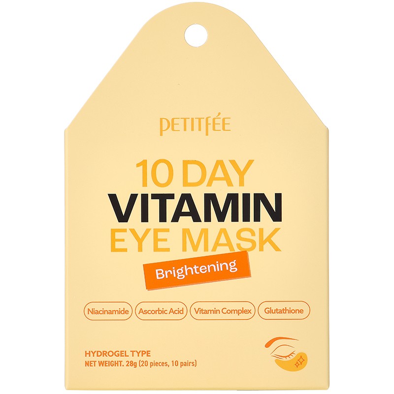 Озаряващи Пачове за Очи Petitfee Десетдневни с Ниацинамид, Витамини и Глутатион
