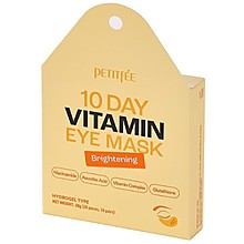Озаряващи Пачове за Очи Petitfee Десетдневни с Ниацинамид, Витамини и Глутатион с доставка до твоя дом.