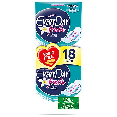 Дамски Превръзки с Крилца Every Day Fresh Normal Ultra Plus Value Pack
