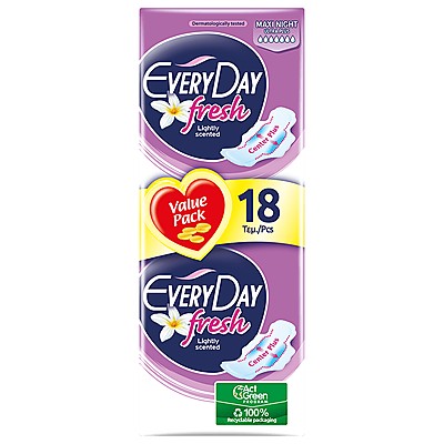 Дамски Превръзки с Крилца Every Day Fresh Maxi Night Ultra Plus Value Pack