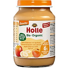 Био Пюре Holle Ябълка Банан и Кайсия