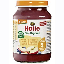 Био Пюре Holle Ябълка и Боровинка Деметер