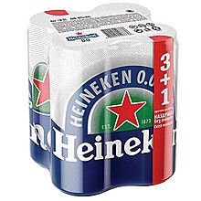 Бира Heineken 0.0% Безалкохолна 3+1 Кен