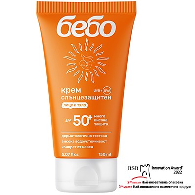 Слънцезащитен Крем bebo за Лице и Тяло SPF 50+