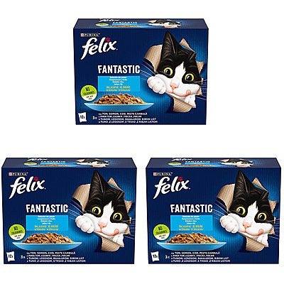 Комплект Храна за Котки Felix Пауч Рибно Меню