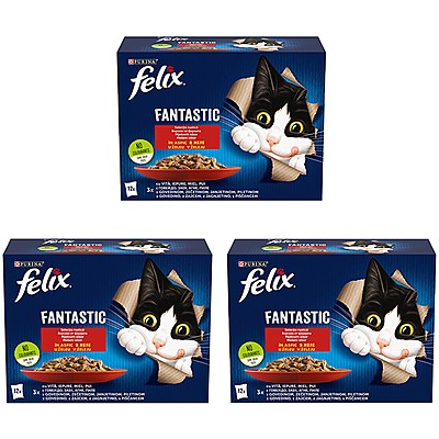 Комплект Храна за Котки Felix Пауч Месно Меню