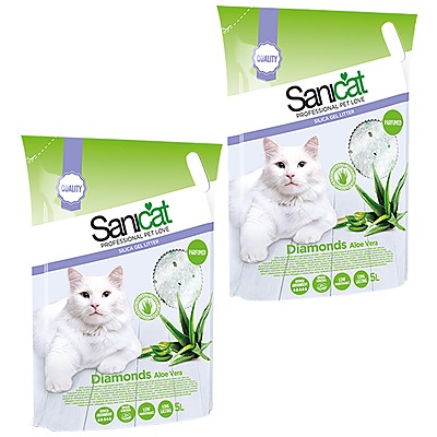 Котешка Тоалетна Sanicat Diamonds Алое Вера Силиконова