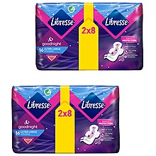 Дамски Превръзки Libresse Goodnight Ultra Нощни Duo Pack