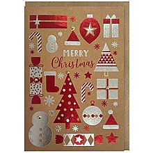 Картичка Merry Christmas Релефна