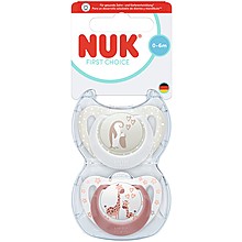 Биберон Залъгалка NUK First Choice 0-6м Пингвин/Жираф Момиче