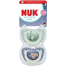 Биберон Залъгалка NUK First Choice 6-18м Night Хипо/Коала Момче