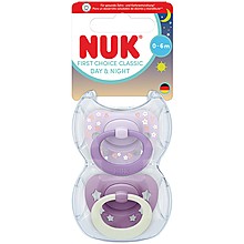 Биберон Залъгалка NUK First Choice 0-6м Day & Night Момиче