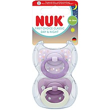 Биберон Залъгалка NUK First Choice 18м+ Day & Night Момиче
