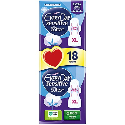 Дамски Превръзки с Крилца Every Day Sensitive Extra Long Ultra Plus Ежедневни