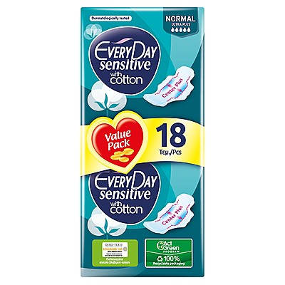 Дамски Превръзки с Крилца Every Day Sensitive Normal Ultra Plus Value Pack