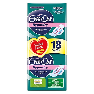 Дамски Превръзки с Крилца Every Day Hyperdry Normal Ultra Plus Value Pack